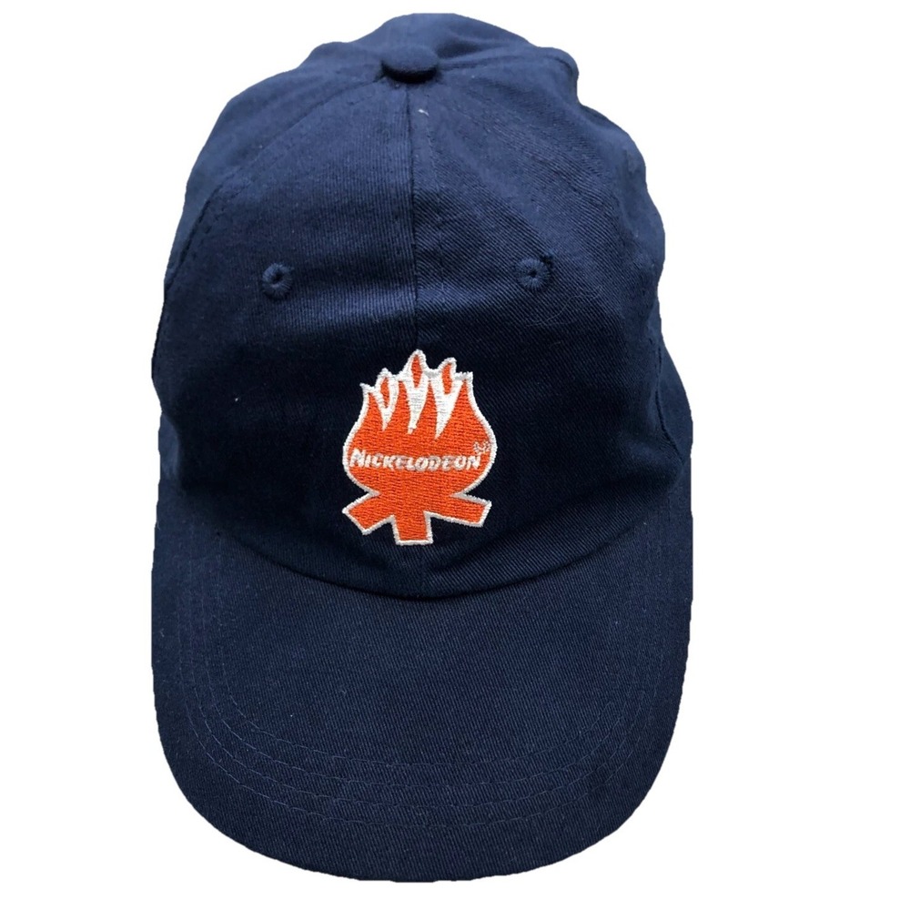 Nickelodeon Hat Cap Strap Back Blue Orange Base Ball Dad Camp Fire Retro Cartoon